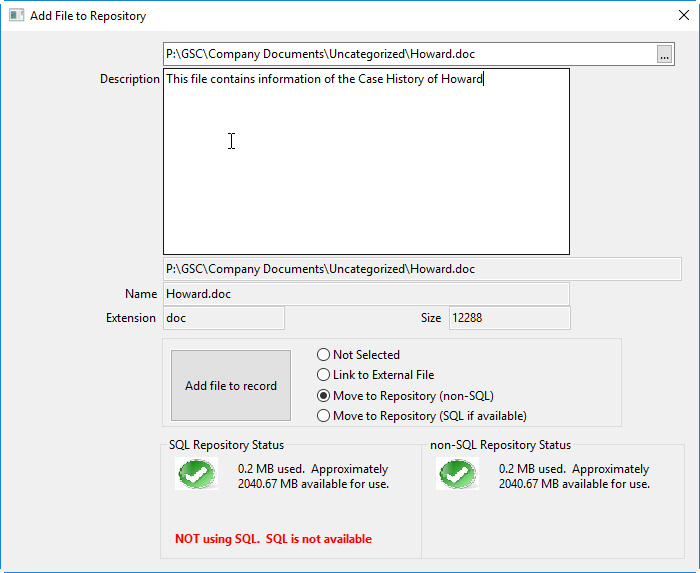 Counselling Software Screenshot